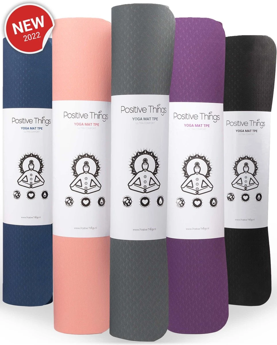 Yoga Mat Sportmat Fitnessmat Antislip Duurzaam Met Yoga Lessen - Grijs 13 Yoga Mat Sportmat Fitnessmat Antislip Duurzaam Met Yoga Lessen - Grijs - Afbeelding 11