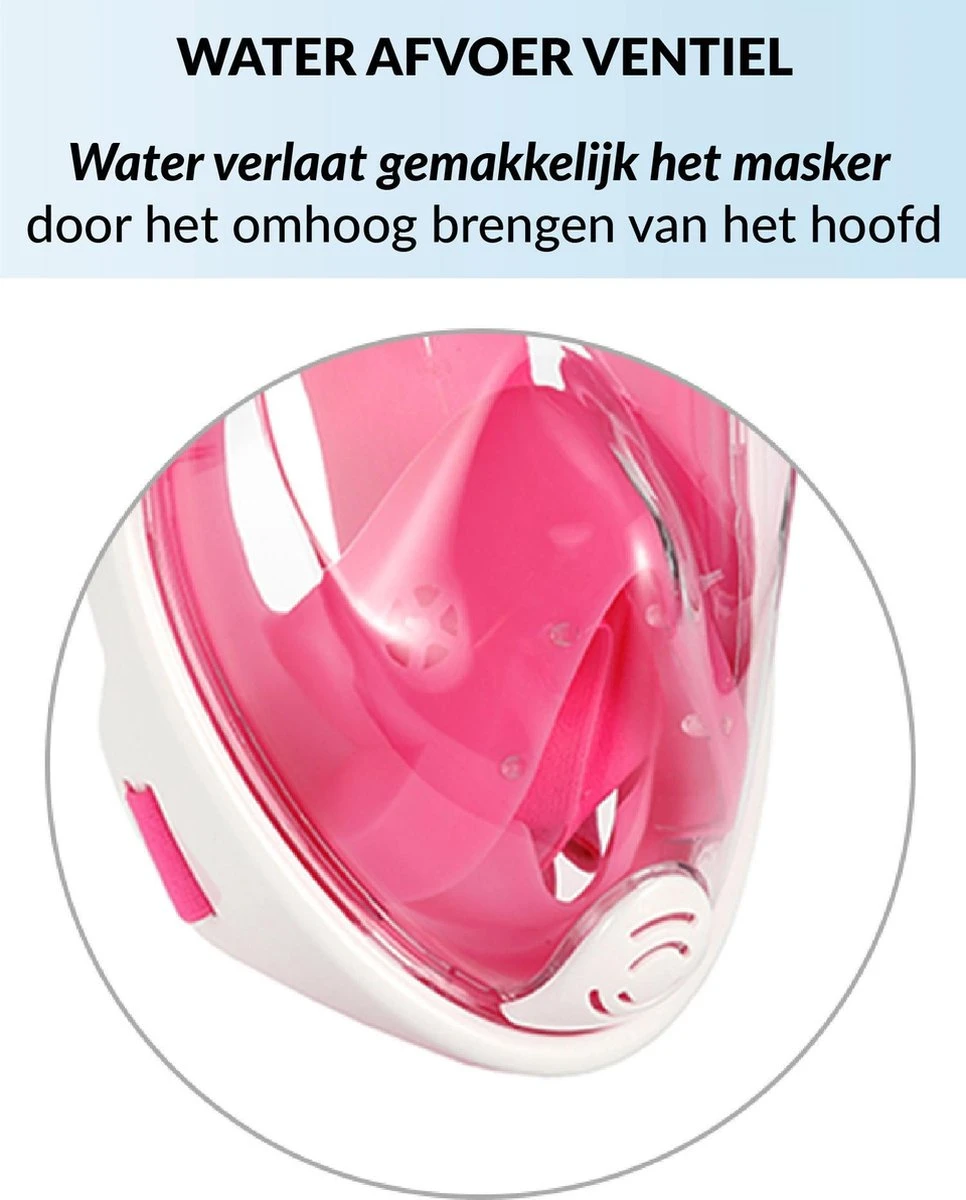 Gadgy Duikmasker Full Face Kinderen - Duikbril Met Snorkel - Snorkelset Kinderen - Snorkelmasker - Roze 6 Gadgy Duikmasker Full Face Kinderen - Duikbril Met Snorkel - Snorkelset Kinderen - Snorkelmasker - Roze - Afbeelding 4