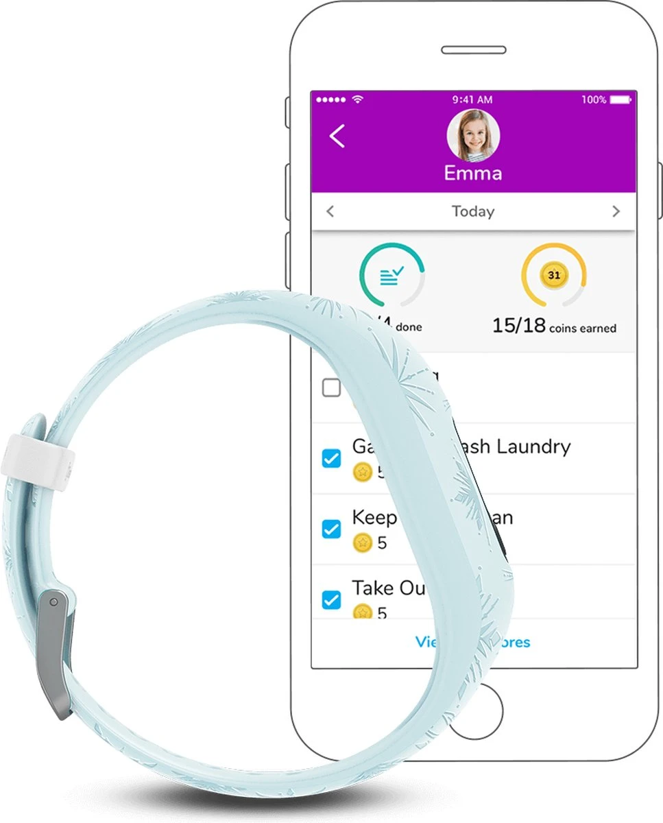 Garmin Vívofit Jr2 - Kids Activity Tracker - ©Disney - Frozen Elsa 12 Garmin Vívofit Jr2 - Kids Activity Tracker - ©Disney - Frozen Elsa - Afbeelding 10