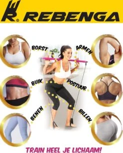 Rebenga Resistance Bar 2.0+ Trainingsschema - Multifunctioneel - Full Body Workout - Resistance Band Set - Weerstandsbanden - Fitness Elastiek Booty Band - Pilates - Pilates Bar - Booty Bar - Pilates Stick - Thuis Sporten + GYM ZAK -Merkloos Winkel 973x1200 16