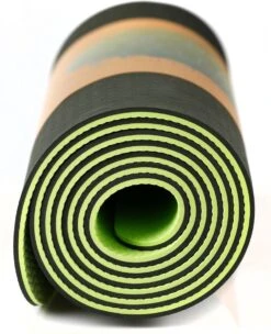 Eco Yoga Mat - Inclusief Draagriem - Anti Slip - Extra Dik (6 Mm) - 183 X 61 X 0,6 Cm - Zwart/Groen - Diverse Kleuren -Merkloos Winkel 974x1200 5
