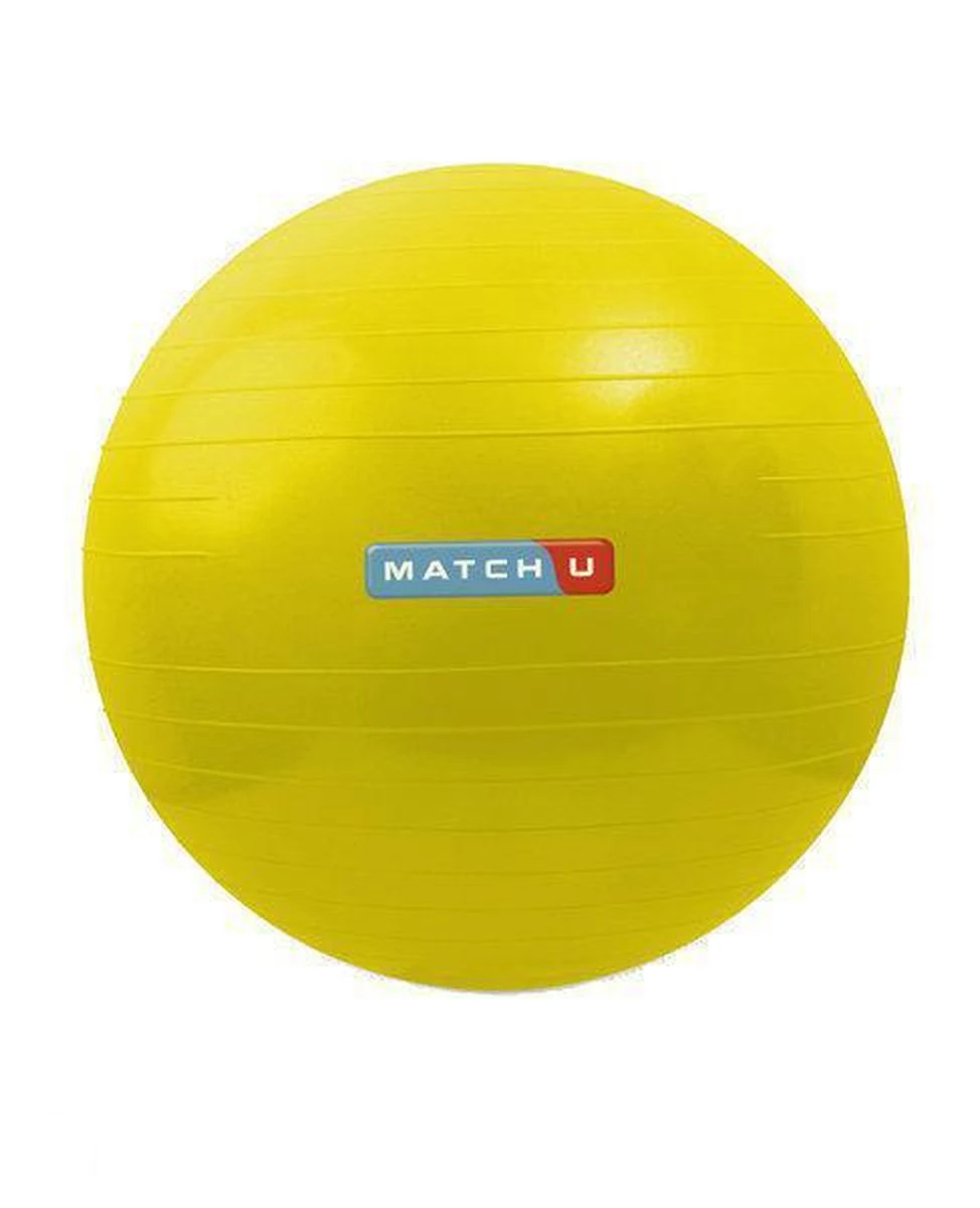 Matchu Sports - Fitness Bal - Ø 45 Cm - Gymbal - Zitbal - Inclusief Pomp - Geel 5 Matchu Sports - Fitness Bal - Ø 45 Cm - Gymbal - Zitbal - Inclusief Pomp - Geel - Afbeelding 3