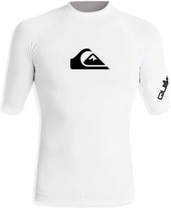 Quiksilver - UV-Zwemshirt Met Korte Mouwen Voor Jongens - All Time - Wit - Maat 146-152cm