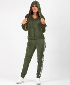Premium Dames Trainingspak / Tracksuit / Joggingspak | Sport Kleding | Groen-Wit - M -Merkloos Winkel 989x1200 9