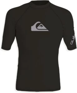 Quiksilver - UV-Zwemshirt Met Korte Mouwen Voor Jongens - All Time - Zwart - Maat 158-164cm (13-14 Jaar)