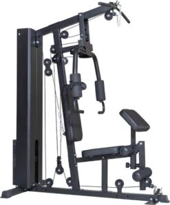 Krachtstation Home Gym Zwart Met 70 Kg Gewichten